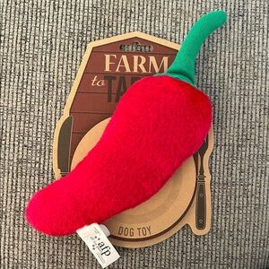 Red Chili Pepper Dog Toy NEW farm to table AFP plushie with squeaker also cute